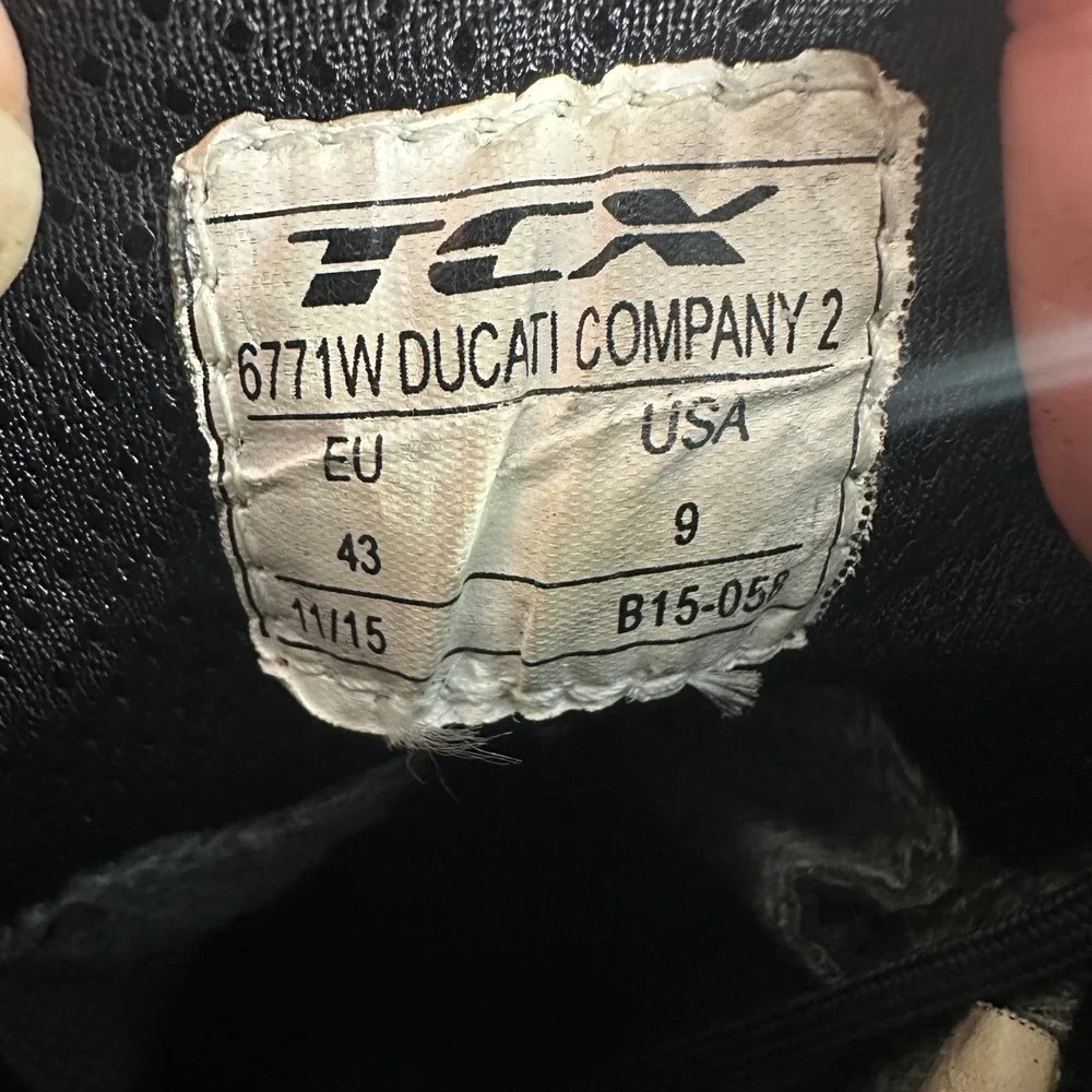TCX Ducati Company 2 Motorcycle Riding Boots Mens Black 9 US 43 EU 6771W Suede